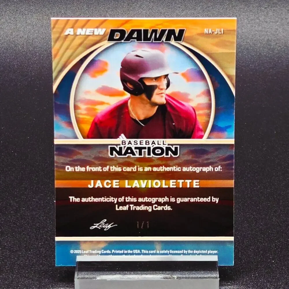 2025 Jace Laviolette 1/1 A New Dawn Auto Cleveland Guardians Top Prospect
